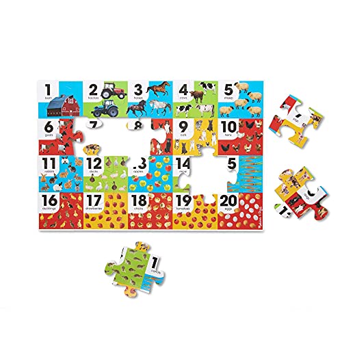 Melissa & Doug Farm Number Jumbo Floor Puzzle (24 pcs, 2 x 3 feet) from Melissa & Doug