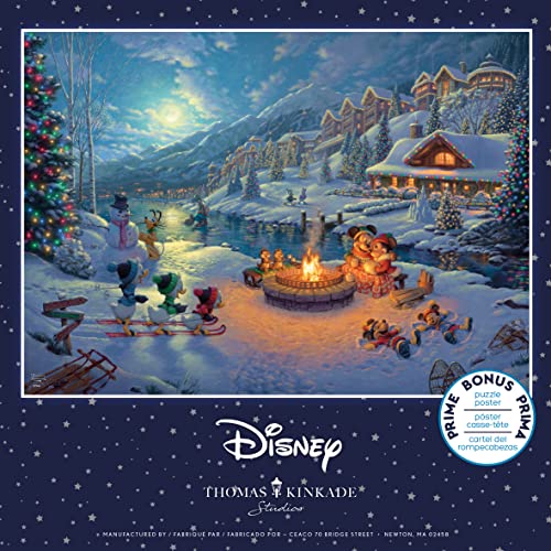 Ceaco - Thomas Kinkade - Disney Dreams Collection - Holiday - Mickey and Minnie Christmas Lodge - 1000 Piece Jigsaw Puzzle from Ceaco