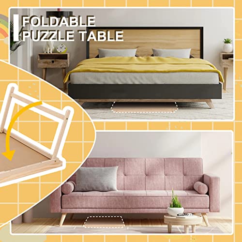 Puzzle Board, Jigsaw Puzzle Table with 4 Drawers and Cover, 34âx 26â Portable Puzzle Table with Folding Legs for Adults and Teens (1500 Pieces) by RAGOZONERY