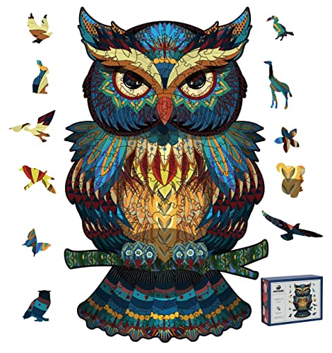 Oxcauix Unique Wooden Puzzles for Adults and Kids,Wood Cut Animal Shaped Jigsaw Puzzle,200 Pieces 12.9 x 7.9 inches by oxcauix