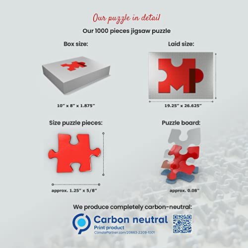 Hairy Scottish Highland Cattle in A Winter Landscape - Premium 1000 Piece Jigsaw Puzzle for Adults by MyPuzzle LLC