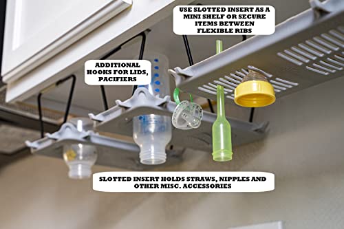 EZ Bottle Dry and Store - Cleaner Safer Counter Free Baby Bottle Drying Rack. No Tools Required Installs in Minutes Without Damaging Cabinetsâ3 Rack Designâ2 Spiral Drying Racks 1 Slotted Drying Rack by EZ Bottle Dry and Store
