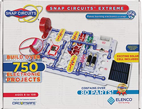 Elenco Snap Circuits Extreme SC-750 Electronics Exploration Kit | Over 750 Projects | Full Color Project Manual | 80+ Snap Circuits Parts | STEM Educational Toy For Kids 8+ from Elenco Electronics Inc