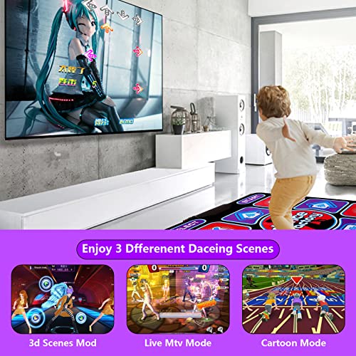 Dance Mat for Kids & Adult, Single Dancing Mats with 68 AV Games, 200 Dance Music, TV RCA Port, Non-Slip Dance Step Pad, Electronic Gift for Boys & Girls (Dance Mat 3) by Grenf