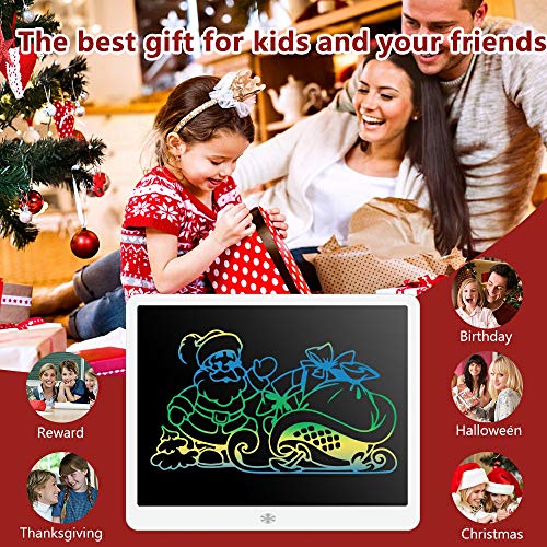 FVEREY LCD Writing Tablet, 15 Inch Colorful Doodle Board,Drawing Tablet Educational Toys for Boys and Girls,Electronic Drawing Pad Gift for Kids and Adults White from FVEREY