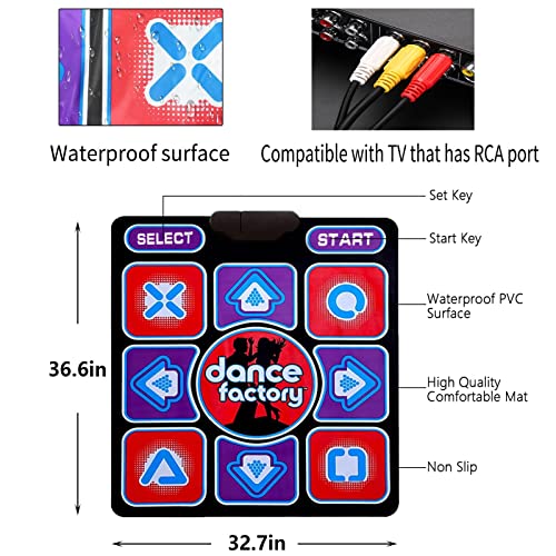 Dance Mat for Kids & Adult, Single Dancing Mats with 68 AV Games, 200 Dance Music, TV RCA Port, Non-Slip Dance Step Pad, Electronic Gift for Boys & Girls (Dance Mat 3) by Grenf