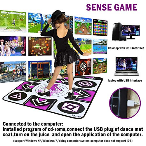 wuyule Dancing Mat - Electronic Dance Mat for Kids and Adults Dancing Game Dance Pad Wireless Non-Slip Dancer Step Pads, High Elasticity and Sensitivity, Multi-Function Games & Levels (Single) by wuyule