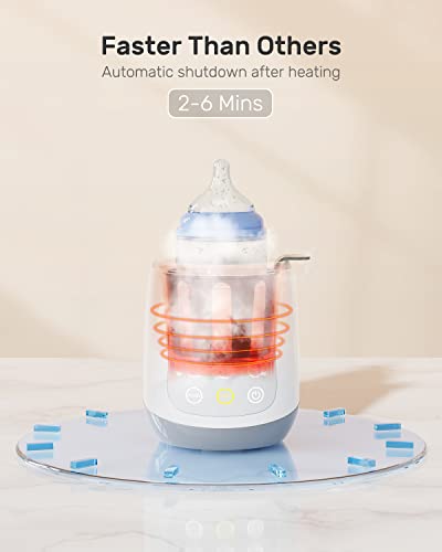 Bottle Warmer, Baby Bottle Warmer 10-in-1 Fast Baby Food Heater&Thaw BPA-Free Milk Warmer with IMD LED Display Accurate Temperature Control for Breastmilk or Formula from HEYVALUE