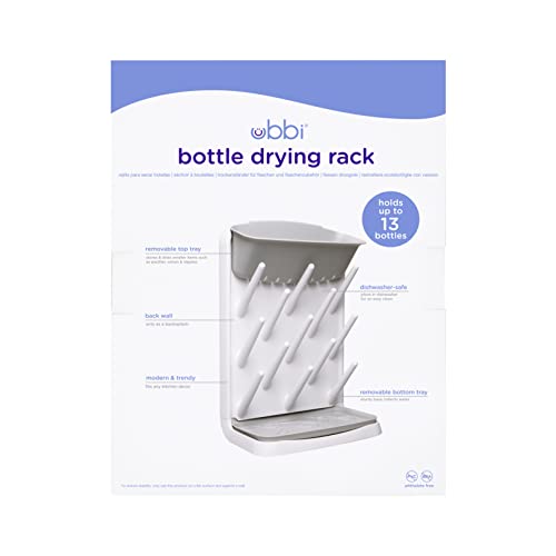 Ubbi Vertical Baby Bottle Drying Rack, Countertop Drying Rack Baby Accessory, Gray by Ubbi