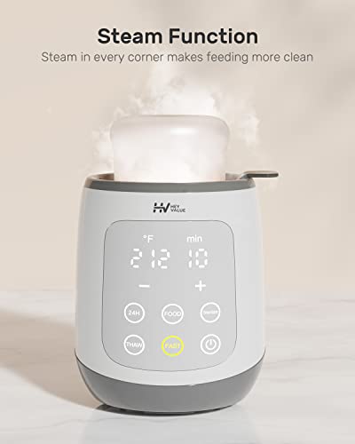 Bottle Warmer, Baby Bottle Warmer 10-in-1 Fast Baby Food Heater&Thaw BPA-Free Milk Warmer with IMD LED Display Accurate Temperature Control for Breastmilk or Formula from HEYVALUE