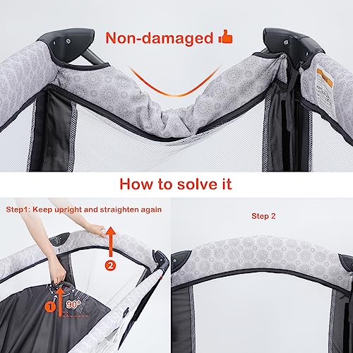 ELEMARA 4 in 1 Baby Bassinet Bedside Crib with Diaper Changer,Pack and Play with Mattress,Sheet and Blackout Cover for Baby,Playpen Travel Bed with Storage,XL Playard with 3 Adjustable Height by ELEMARA