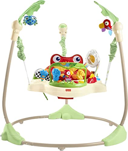 Fisher-Price Baby Bouncer Rainforest Jumperoo Activity Center with Music Lights Sounds and Developmental Toys from Fisher-Price