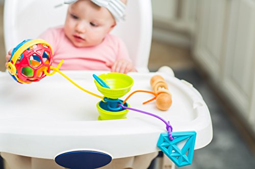Grapple Suction Cup High Chair Toys Holder | 3 Toy Tethers Keep Toys from Falling | Holds Teethers, Toys, Snack Cups | for Babies 6-12 Months | Perfect for Travel and Restaurant from Boingy LLC