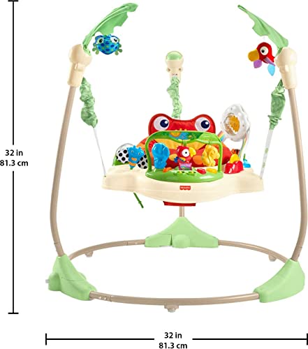 Fisher-Price Baby Bouncer Rainforest Jumperoo Activity Center with Music Lights Sounds and Developmental Toys from Fisher-Price