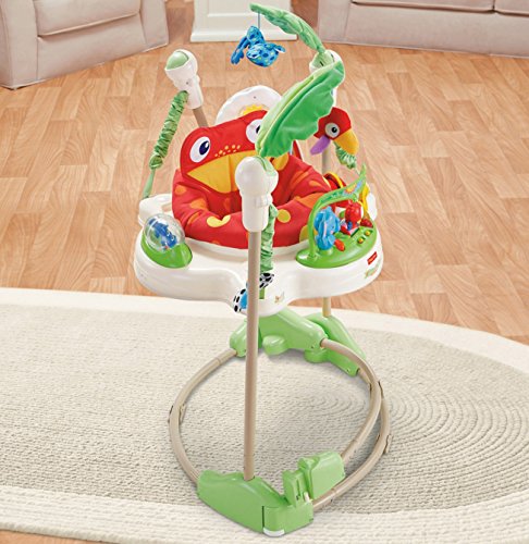 Fisher-Price Baby Bouncer Rainforest Jumperoo Activity Center with Music Lights Sounds and Developmental Toys from Fisher-Price