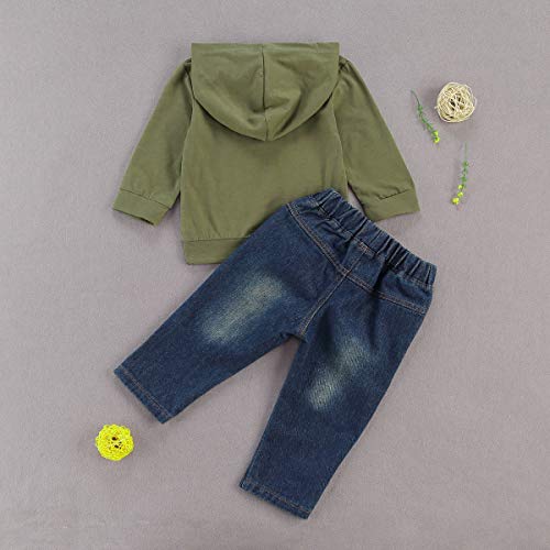 Toddler Baby Boy Outfits Hoodie Sweatshirts & Jeans Clothes Set Fall Winter 6 9 12 18 24 Months (A-Green , 18-24 Months ) from fhutpw
