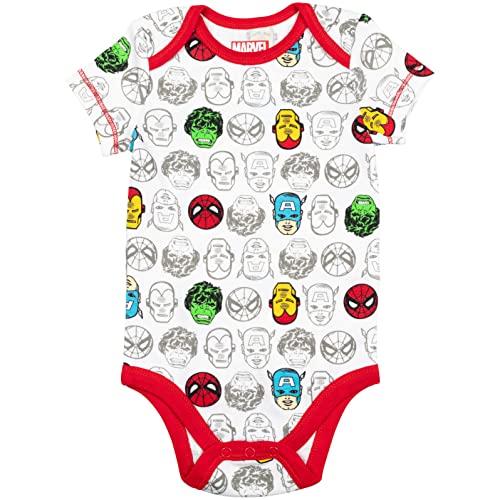 Marvel Baby Boys' 5 Pack Bodysuits - The Hulk, Spiderman, Iron Man and Captain America (6-9 Months) from Bentex Group, Inc.