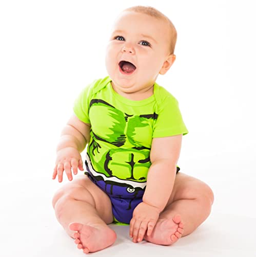 Marvel Baby Boys' 5 Pack Bodysuits - The Hulk, Spiderman, Iron Man and Captain America (6-9 Months) from Bentex Group, Inc.