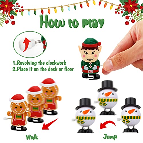 H-Style Christmas Wind-up Toys Stocking Stuffers 15PCS Christmas Party Favors Supplies from H-Style