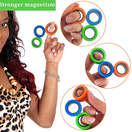 Dermasy Magnetic Rings Fidget Toy 2021 Newest 3 PCS Set Novelty Fidget Toys for Stress and Anxiety Relief Great Gift for Teens Kids Adults with OCD ADHD Autistc (3Pcs Multicolor (New)) from Dermasy