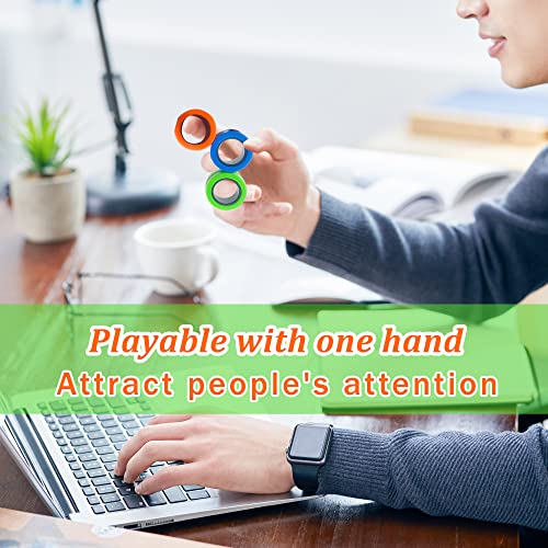 Dermasy Magnetic Rings Fidget Toy 2021 Newest 3 PCS Set Novelty Fidget Toys for Stress and Anxiety Relief Great Gift for Teens Kids Adults with OCD ADHD Autistc (3Pcs Multicolor (New)) from Dermasy