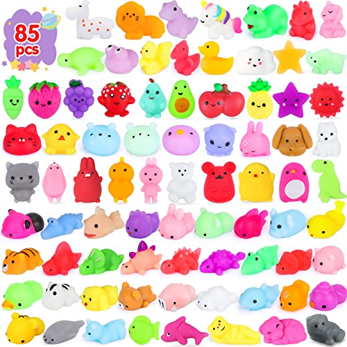 85PCS Mochi Squishy Toys Kid Party Favors Animal Mini Squishies Stress Relief Toy Bulk Birthday Xmas Gift Treasure Box Toy Classroom Prizes Reward Easter Egg Fillers Stocking Stuffers for Kids Random from UMIKU