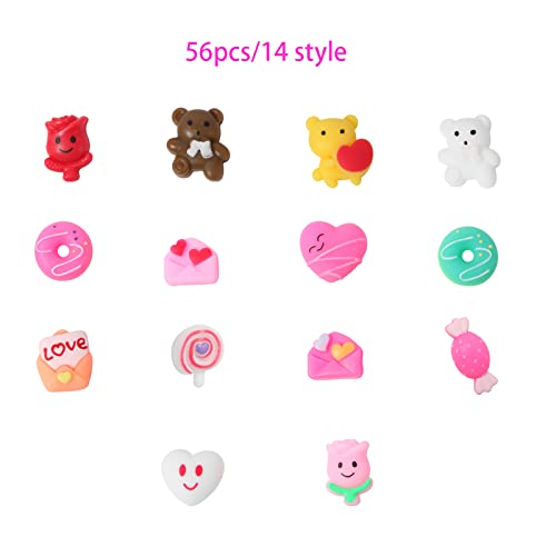 56 Pcs Kawaii Valentines Day Mochi Squishy Toys for Girls Boys Kids, Valentine's Stress Relief Toys, Valentines Classroom Exchange Party Favors, Valentine Gift Exchange by Shengyun