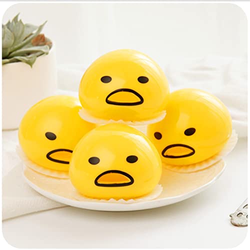 4PCS Yellow Round Vomiting,Decompress The Stress Ball,The Puking Stress Ball Include Yolk Egg Whiteï¼Novelty Toys & Amusements,Vent Stress Tricky Game Relief Toys by BDQMGL