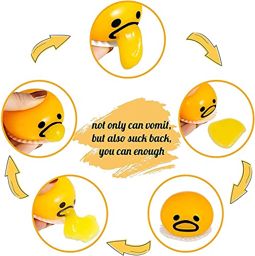 4PCS Yellow Round Vomiting,Decompress The Stress Ball,The Puking Stress Ball Include Yolk Egg Whiteï¼Novelty Toys & Amusements,Vent Stress Tricky Game Relief Toys by BDQMGL