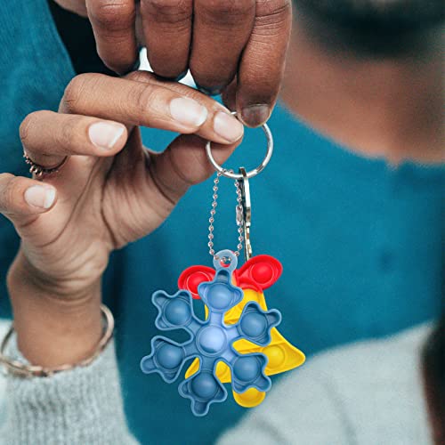 Christmas Mini Push Pop Bubble Fidget Toy, Keychain Bubble Pop Desk Toy, Fidget Keychain Relieve Anxiety Stress Pop Fidget Toy (12pcs) from Christmas Mini