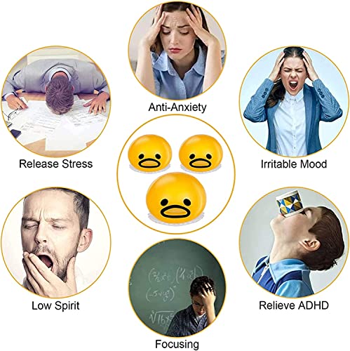 4PCS Yellow Round Vomiting,Decompress The Stress Ball,The Puking Stress Ball Include Yolk Egg Whiteï¼Novelty Toys & Amusements,Vent Stress Tricky Game Relief Toys by BDQMGL
