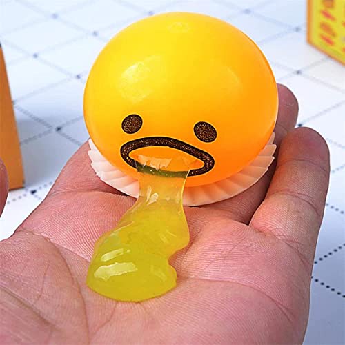 4PCS Yellow Round Vomiting,Decompress The Stress Ball,The Puking Stress Ball Include Yolk Egg Whiteï¼Novelty Toys & Amusements,Vent Stress Tricky Game Relief Toys by BDQMGL