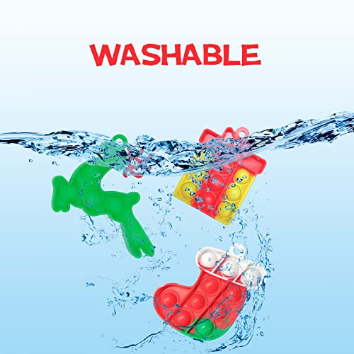 Christmas Mini Push Pop Bubble Fidget Toy, Keychain Bubble Pop Desk Toy, Fidget Keychain Relieve Anxiety Stress Pop Fidget Toy (12pcs) from Christmas Mini