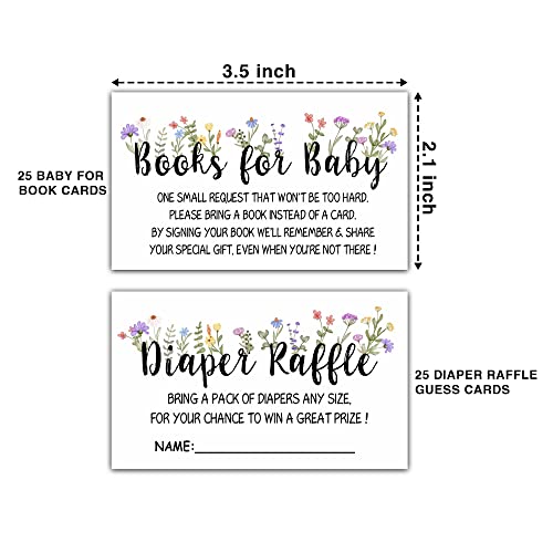 Baby Shower Invitation Kit, Diaper Raffle Games, Books For Baby, Greenery Boho Floral Baby Gender Reveal Fill In Invites Cards, Each Design 25 Cards & 25 Envelopes ï¼A Total of 100 setï¼- BABYSET-013 from mermermu