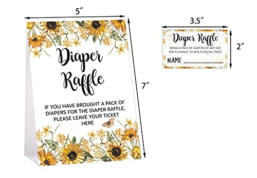 Diaper Raffle Tickets and Sign Baby Shower Games, Decorations, Party Favors For Baby Showers â 1 Sign, 50 Cards per Pack(DIAPER-C003) by Doreen's Boutique