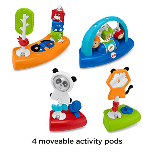 Fisher-Price Baby to Toddler Toy 3-In-1 Spin & Sort Activity Center and Play Table with Playmat and 10+ Activities, Retro Roar from Fisher-Price