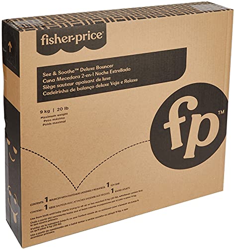 Fisher-Price See & Soothe Deluxe Bouncer - Hearthstone, soothing baby seat for infants and newborns [Amazon Exclusive] from Fisher-Price