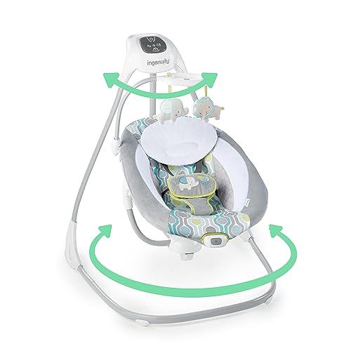 Ingenuity SimpleComfort Lightweight Multi-Direction Compact Baby Swing, 6 Speeds, Nature Sounds & Vibrations - Everston by Kids2, Inc.