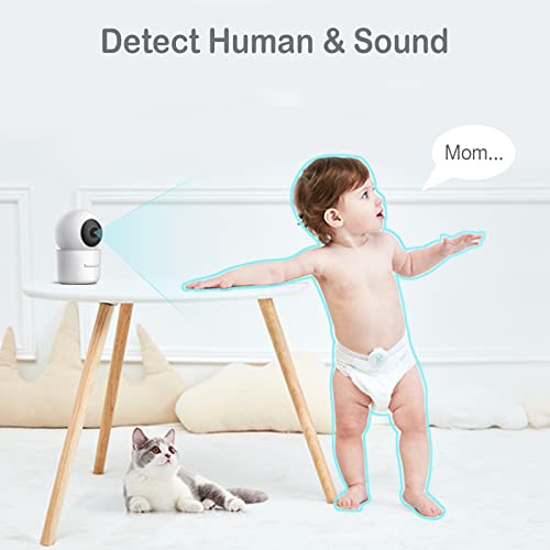 Sense-U Video Baby Monitor with Remote Pan-Tilt-Zoom Camera, 2-Way Talk, Night Vision, Background Audio, Motion Detection & No Monthly Fee (Compatible Smart Baby Monitor) by Sense-U