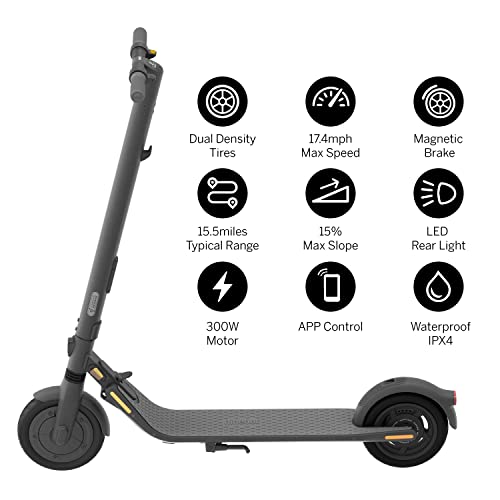 Segway Ninebot E25A Electric Kick Scooter- 300W Motor, 15.5 Miles Range & 17.4 MPH, 9" Tires, Shock Absorber, Commuter E Scooter for Adults by âNinebot (Changzhou) Tech Co., Ltd