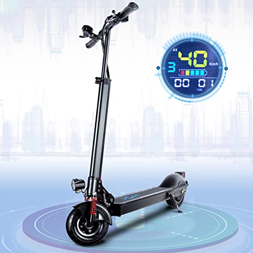 JGH 650W H1 Electric Scooter Adults 8" Tires E Scooter 24mph Max Speed,Up to 28 Miles Range,Lightweight Foldable Waterproof Kick Scooter with Braking System,Front Double Shock Absorption from JGH