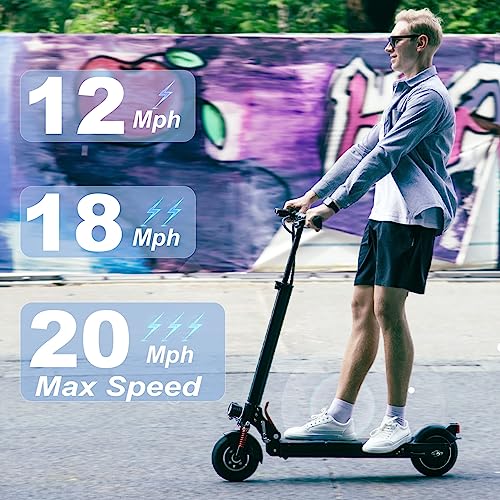 JGH 650W H1 Electric Scooter Adults 8" Tires E Scooter 24mph Max Speed,Up to 28 Miles Range,Lightweight Foldable Waterproof Kick Scooter with Braking System,Front Double Shock Absorption from JGH