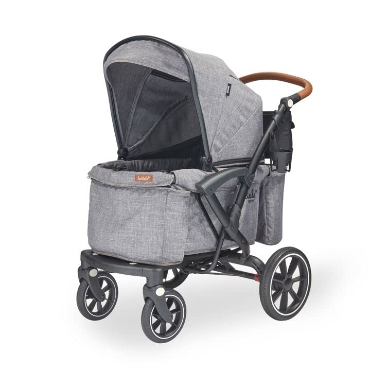 Larktale Sprout Single-to-Double Stroller/Wagon - Expandable and Foldable Stroller Wagon for Kids with Canopy, Storage, and Accessories - Nightcliff Stone from Larktale