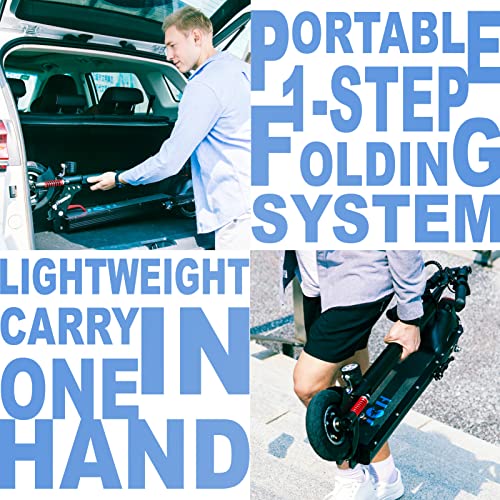 JGH 650W H1 Electric Scooter Adults 8" Tires E Scooter 24mph Max Speed,Up to 28 Miles Range,Lightweight Foldable Waterproof Kick Scooter with Braking System,Front Double Shock Absorption from JGH