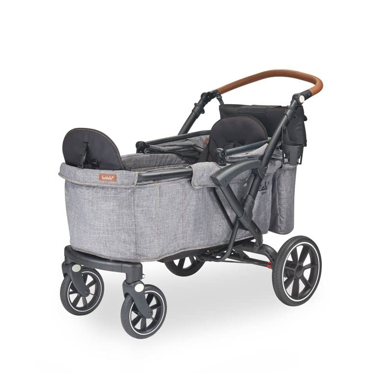Larktale Sprout Single-to-Double Stroller/Wagon - Expandable and Foldable Stroller Wagon for Kids with Canopy, Storage, and Accessories - Nightcliff Stone from Larktale