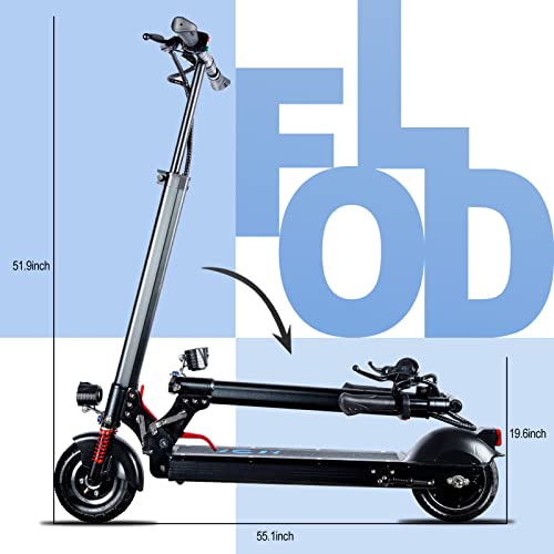 JGH 650W H1 Electric Scooter Adults 8" Tires E Scooter 24mph Max Speed,Up to 28 Miles Range,Lightweight Foldable Waterproof Kick Scooter with Braking System,Front Double Shock Absorption from JGH