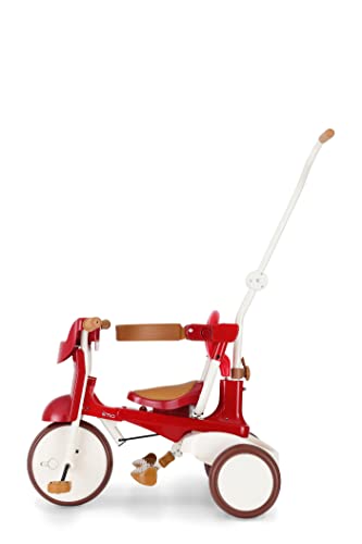 iimo 02SS - Premium Foldable Trike for Toddlers, Toddler Tricycle Stroller, Push and Fold iimo Tricycle for Ages 10 Months to 3 Years (Red) by iimo