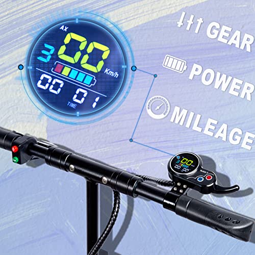 JGH 650W H1 Electric Scooter Adults 8" Tires E Scooter 24mph Max Speed,Up to 28 Miles Range,Lightweight Foldable Waterproof Kick Scooter with Braking System,Front Double Shock Absorption from JGH