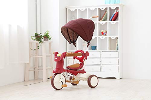 iimo 02SS - Premium Foldable Trike for Toddlers, Toddler Tricycle Stroller, Push and Fold iimo Tricycle for Ages 10 Months to 3 Years (Red) by iimo