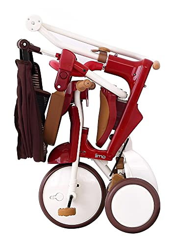 iimo 02SS - Premium Foldable Trike for Toddlers, Toddler Tricycle Stroller, Push and Fold iimo Tricycle for Ages 10 Months to 3 Years (Red) by iimo
